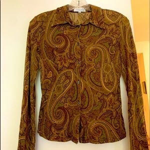 Celine size S brown paisley top